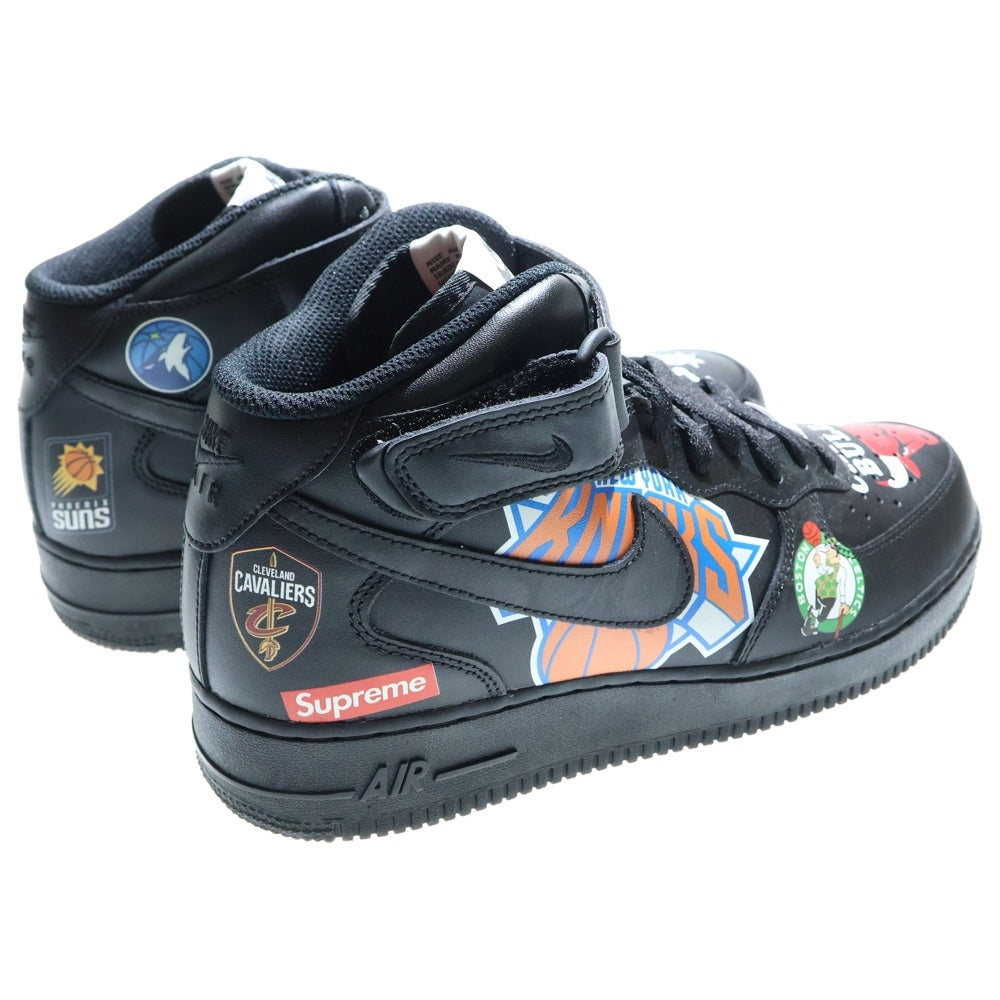 NIKE(ナイキ) ×SUPREME ×NBA AIR FORCE 1 MID TEAM ナイキ エアフォース1 チーム ミッドカットスニーカー ブラック U9.5/27.5cm AQ8017-001