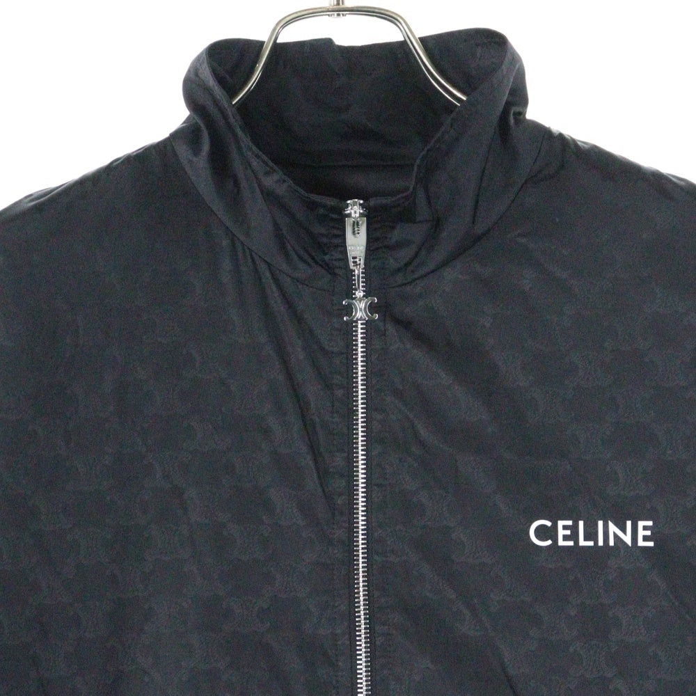 CELINE(セリーヌ) 25SS トリオンフ モノグラム ナイロン ジップアップ ジャケット ブルゾン ブラック RV0K6795W
