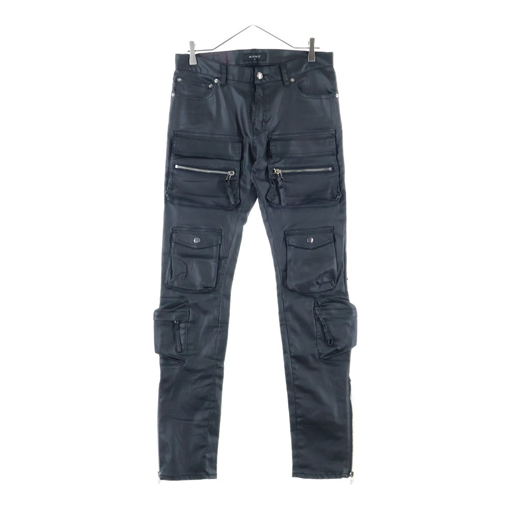 MLVINCE(メルヴィンス) TYPE-2 SLIM CARGO PANTS タイプツー スリム マルチポケット レザー カーゴパンツ ブラック