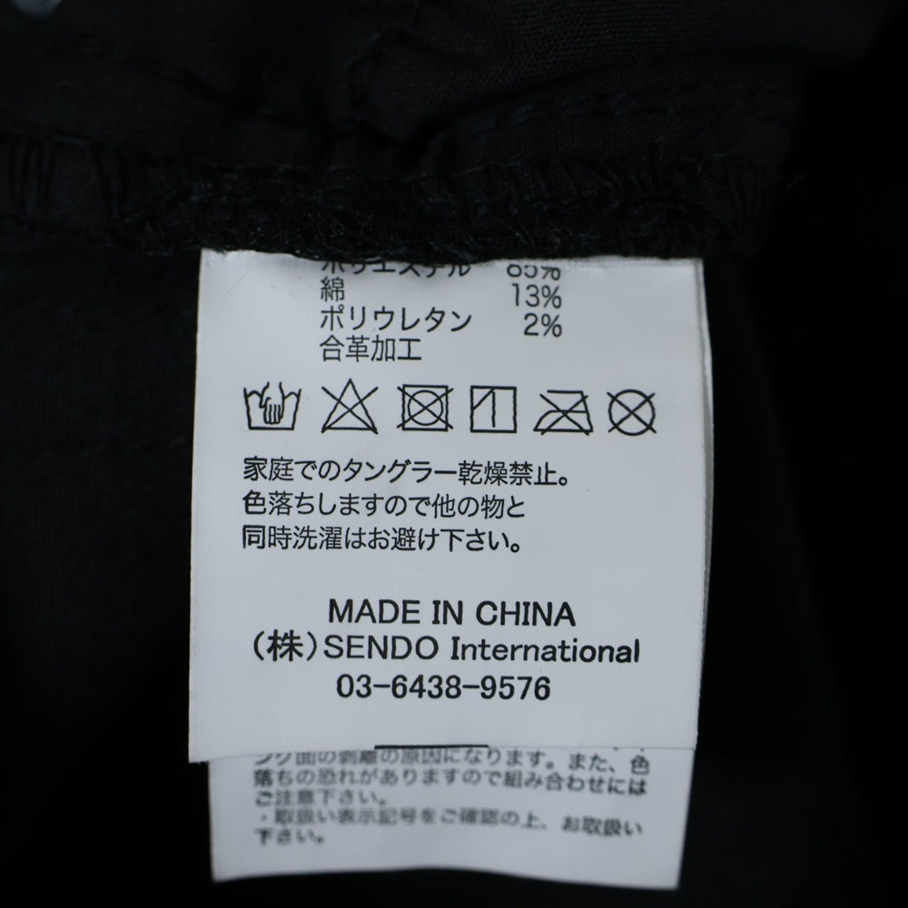 MLVINCE(メルヴィンス) TYPE-2 SLIM CARGO PANTS タイプツー スリム マルチポケット レザー カーゴパンツ ブラック