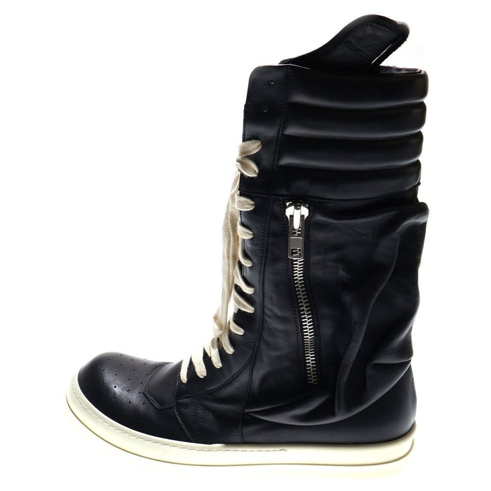 Rick Owens(リックオウエンス) 15SS CARGO BASKET カーゴ バスケット レザー サイドジップアップ ハイカットスニーカー ブラック RU15S4897