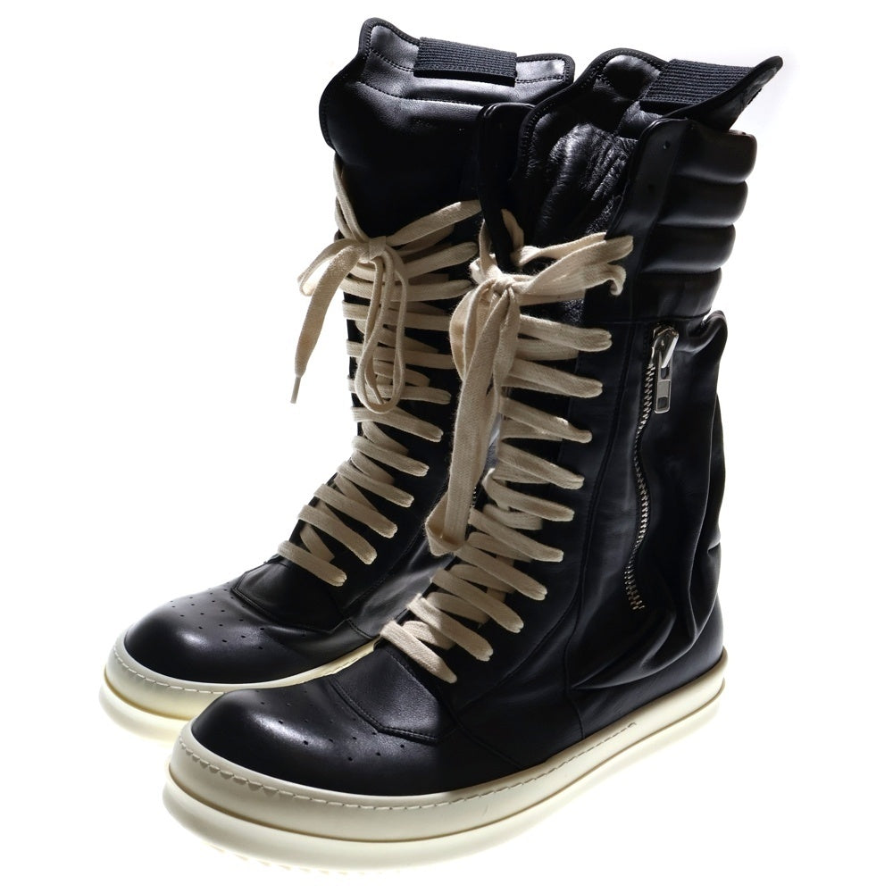 Rick Owens(リックオウエンス) 15SS CARGO BASKET カーゴ バスケット レザー サイドジップアップ ハイカットスニーカー ブラック RU15S4897