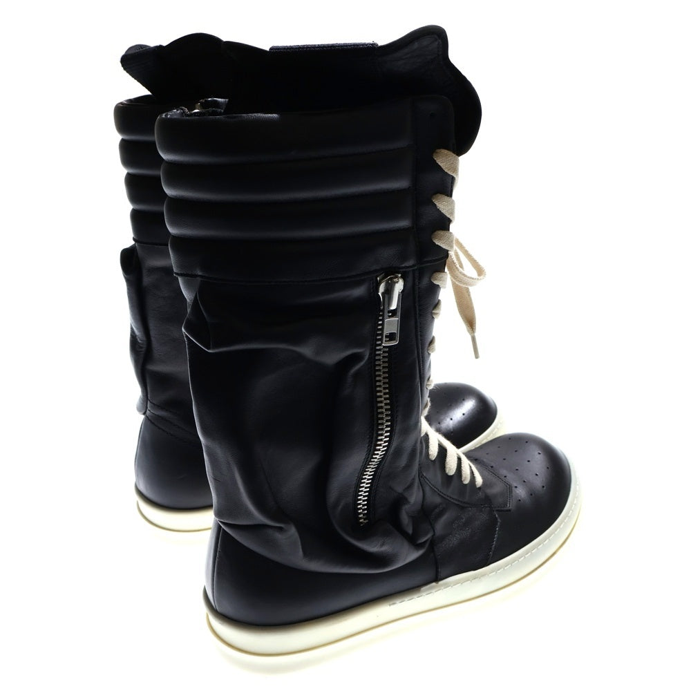 Rick Owens(リックオウエンス) 15SS CARGO BASKET カーゴ バスケット レザー サイドジップアップ ハイカットスニーカー ブラック RU15S4897