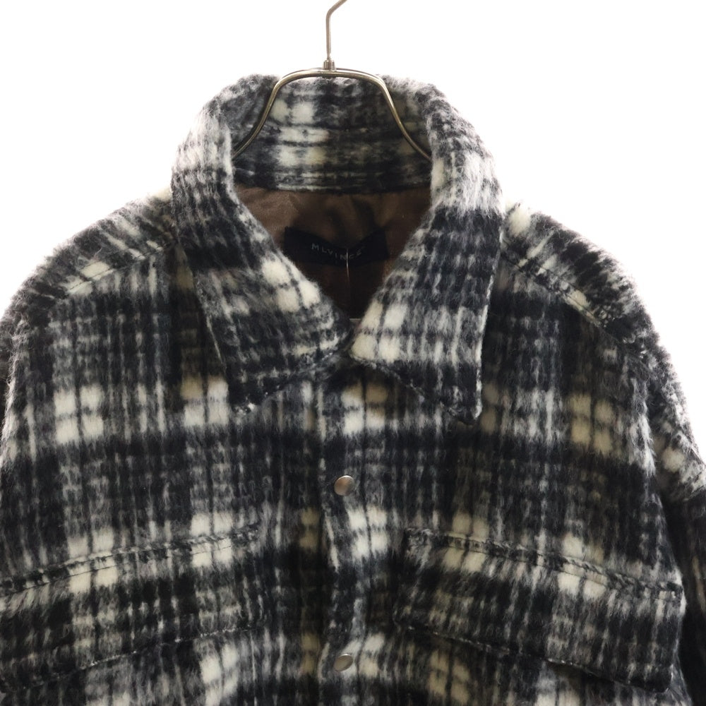 MLVINCE(メルヴィンス) OVERSIZED CHECK JACKET ダブルフラップポケット オーバーサイズ チェックジャケット ブラック/ホワイト