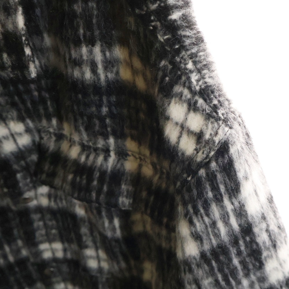 MLVINCE(メルヴィンス) OVERSIZED CHECK JACKET ダブルフラップポケット オーバーサイズ チェックジャケット ブラック/ホワイト