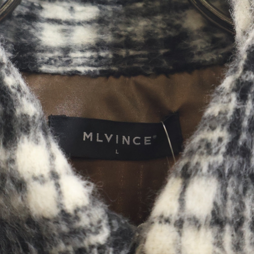 MLVINCE(メルヴィンス) OVERSIZED CHECK JACKET ダブルフラップポケット オーバーサイズ チェックジャケット ブラック/ホワイト