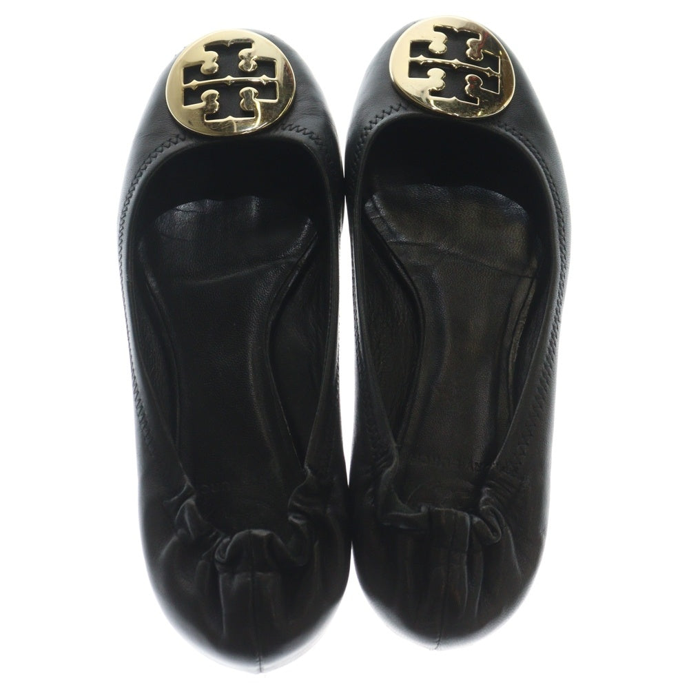 TORY BURCH(トリー バーチ) ロゴデザインプレート ラバーソール フラットシューズ レディース ブラック