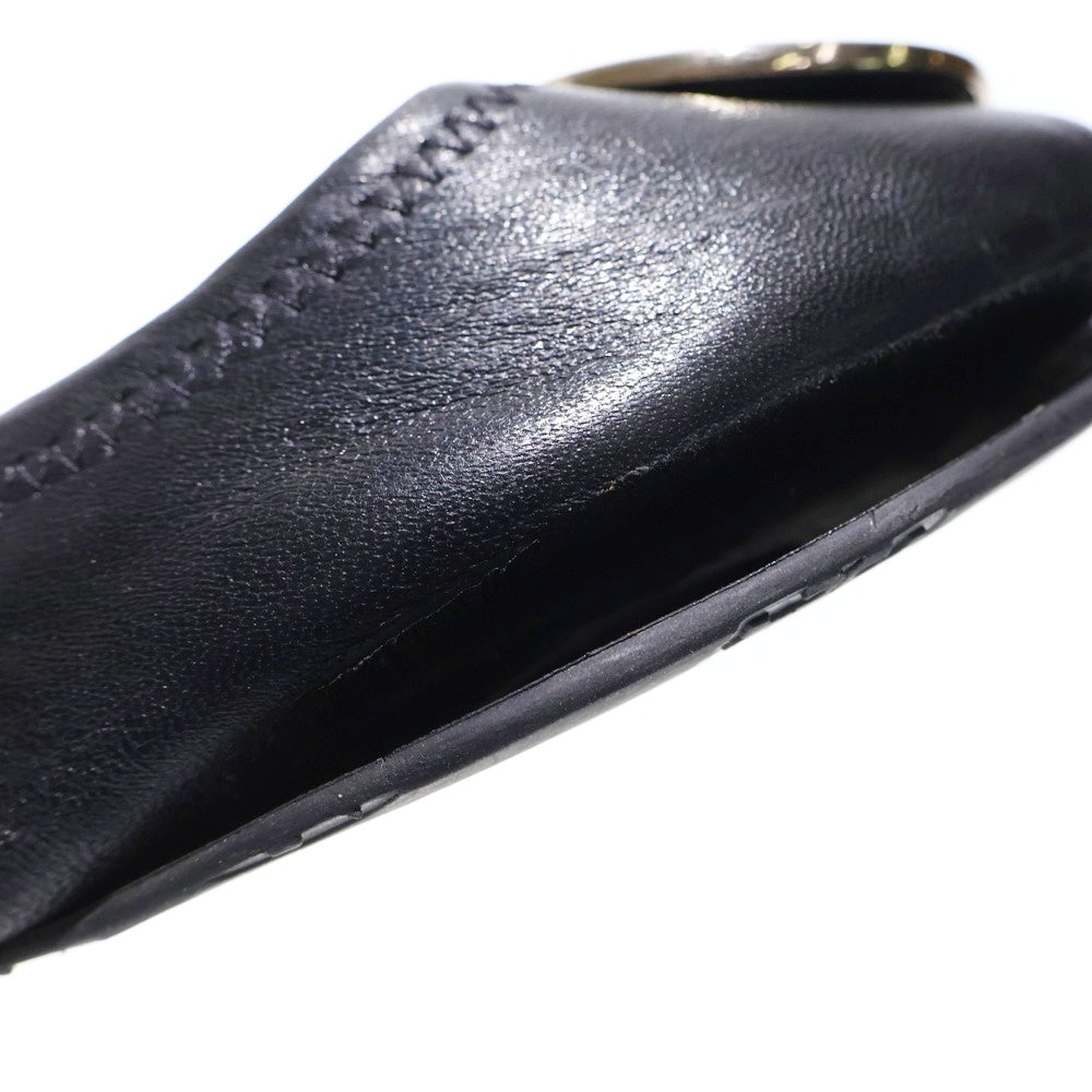 TORY BURCH(トリー バーチ) ロゴデザインプレート ラバーソール フラットシューズ レディース ブラック