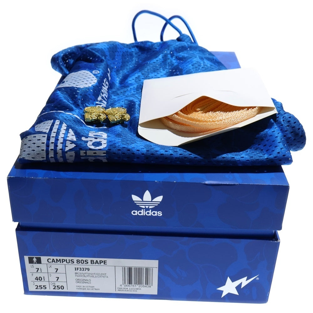 adidas(アディダス) ×A BATHING APE CAMPUS 80'S BROWN アベイシングエイプ オリジナルス キャンパス ローカットスニーカー レディース ブラウン US7.5/25.5cm IF3379