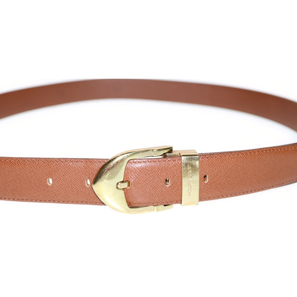 LOUIS VUITTON(ルイヴィトン) タイガ サンクチュール クラシック ロゴデザイン ゴールド金具 レザーベルト ブラウン M6840V CT1907