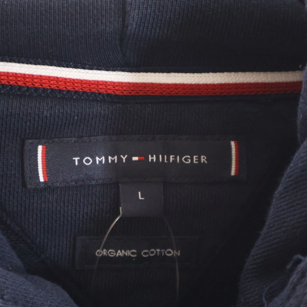 TOMMY HILFIGER(トミーヒルフィガー) フロントロゴデザイン ドローストリング フーデッド スウェット パーカー ネイビー MW0MW25048