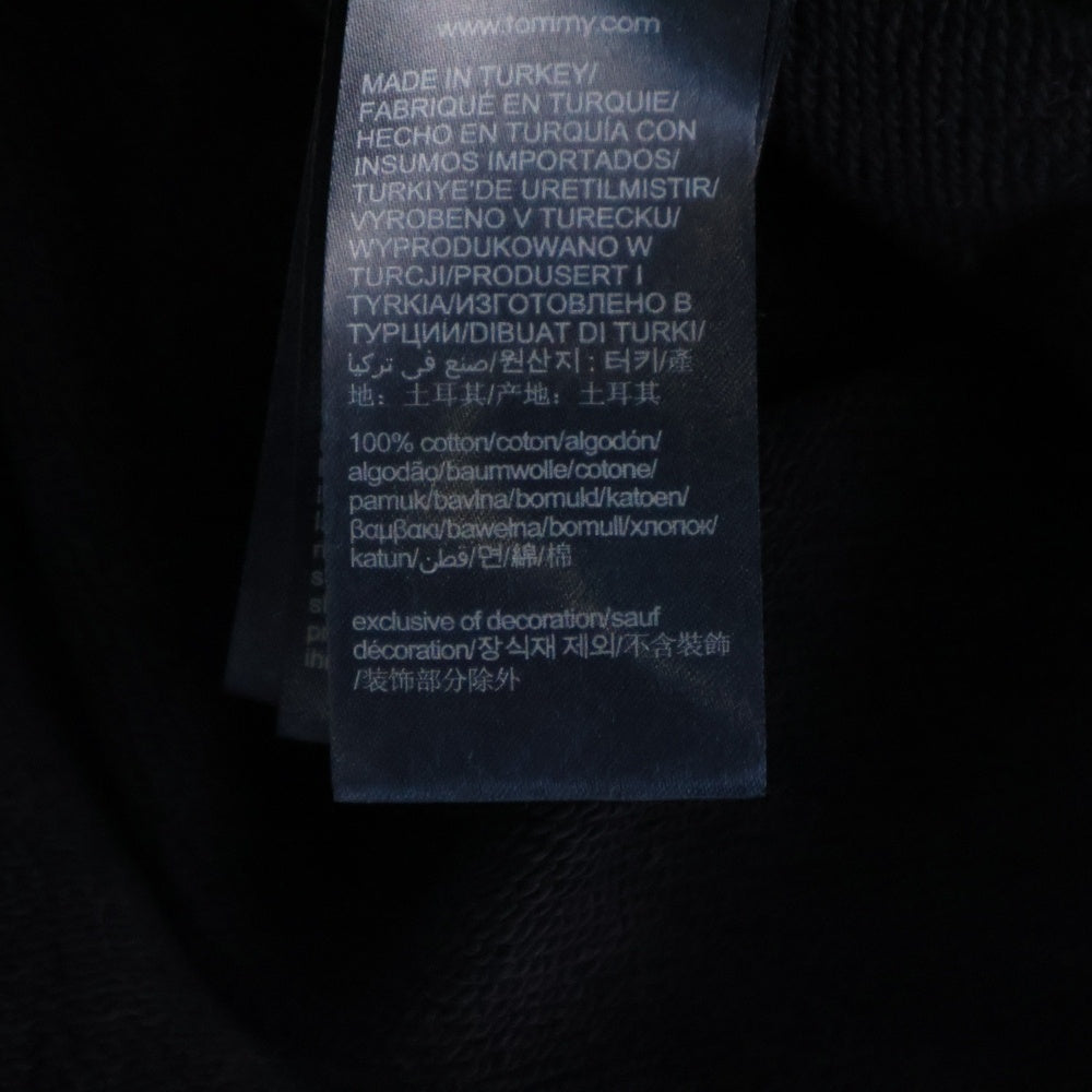 TOMMY HILFIGER(トミーヒルフィガー) フロントロゴデザイン ドローストリング フーデッド スウェット パーカー ネイビー MW0MW25048