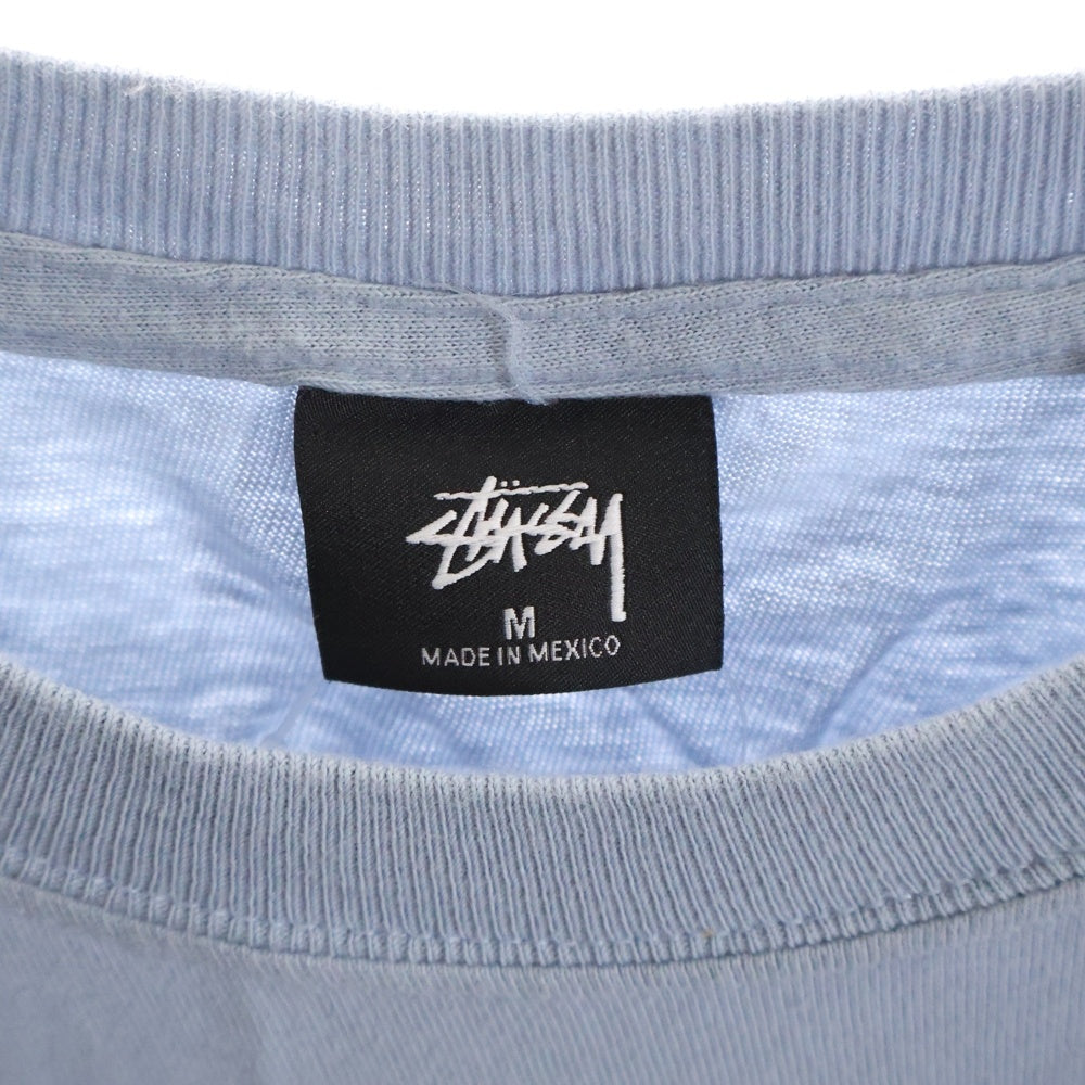 STUSSY(ステューシー) GLOBAL DESIGN CORP グローバル デザイン コープ 両面プリント クルーネック カットソー 半袖Tシャツ ブルー