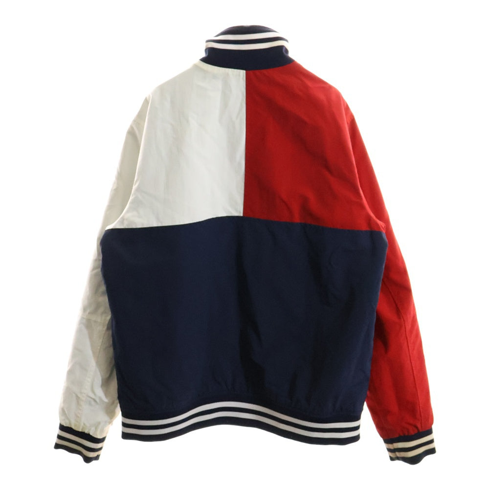 TOMMY HILFIGER(トミーヒルフィガー) 胸ロゴエンブロイダリーデザイン マルチポケット ジップアップ ナイロンジャケット ネイビー C88 78D4888