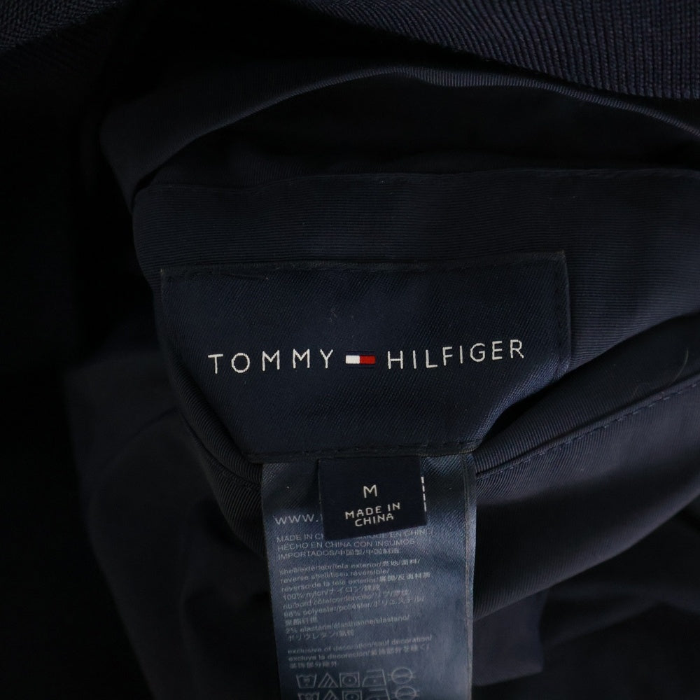 TOMMY HILFIGER(トミーヒルフィガー) 胸ロゴエンブロイダリーデザイン マルチポケット ジップアップ ナイロンジャケット ネイビー C88 78D4888