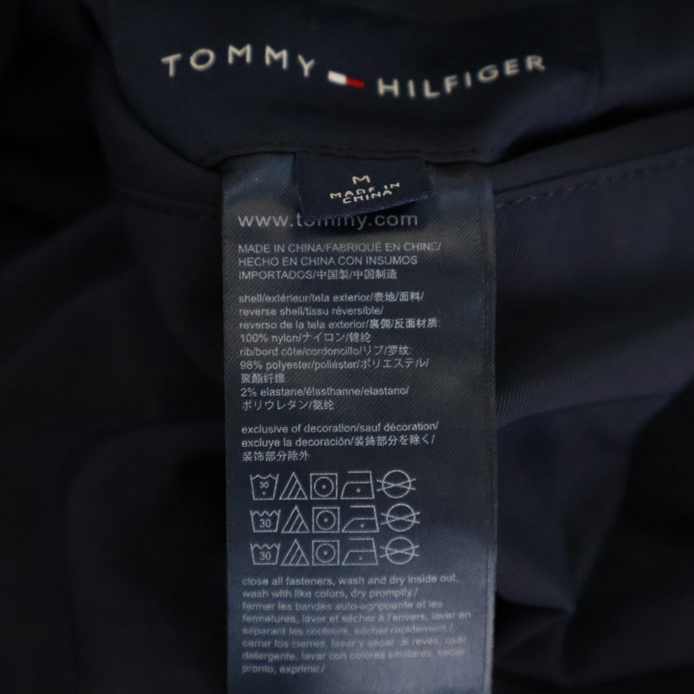 TOMMY HILFIGER(トミーヒルフィガー) 胸ロゴエンブロイダリーデザイン マルチポケット ジップアップ ナイロンジャケット ネイビー C88 78D4888