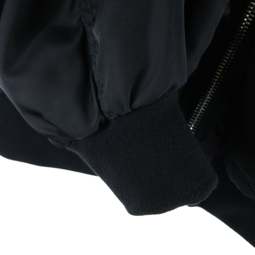 MSGM(エムエスジーエム) ファー付き ジップアップボンバージャケット MA-1 ブラック/ピンク 2541MDH14X