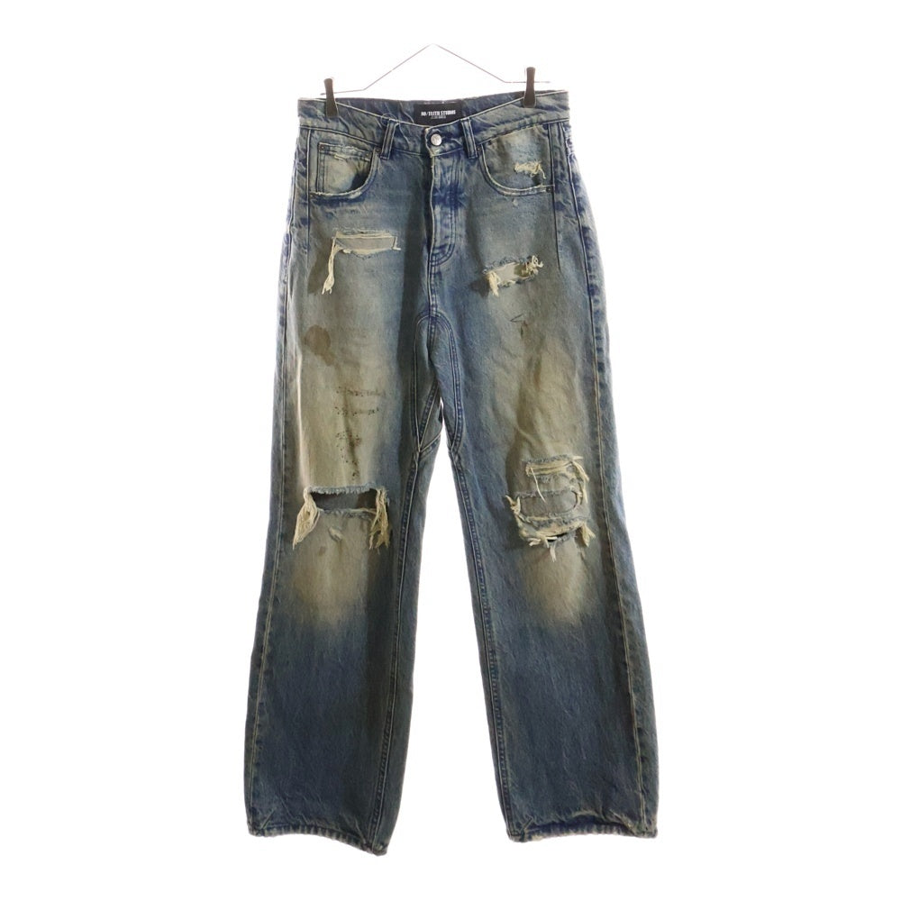 NO/FAITH STUDIOS(ノーフェイスストゥディオス) WAVE HEAVY DENIM ウェーブ ヘビー ストレートダメージデニムパンツ ジーンズ インディゴ V294 465-45