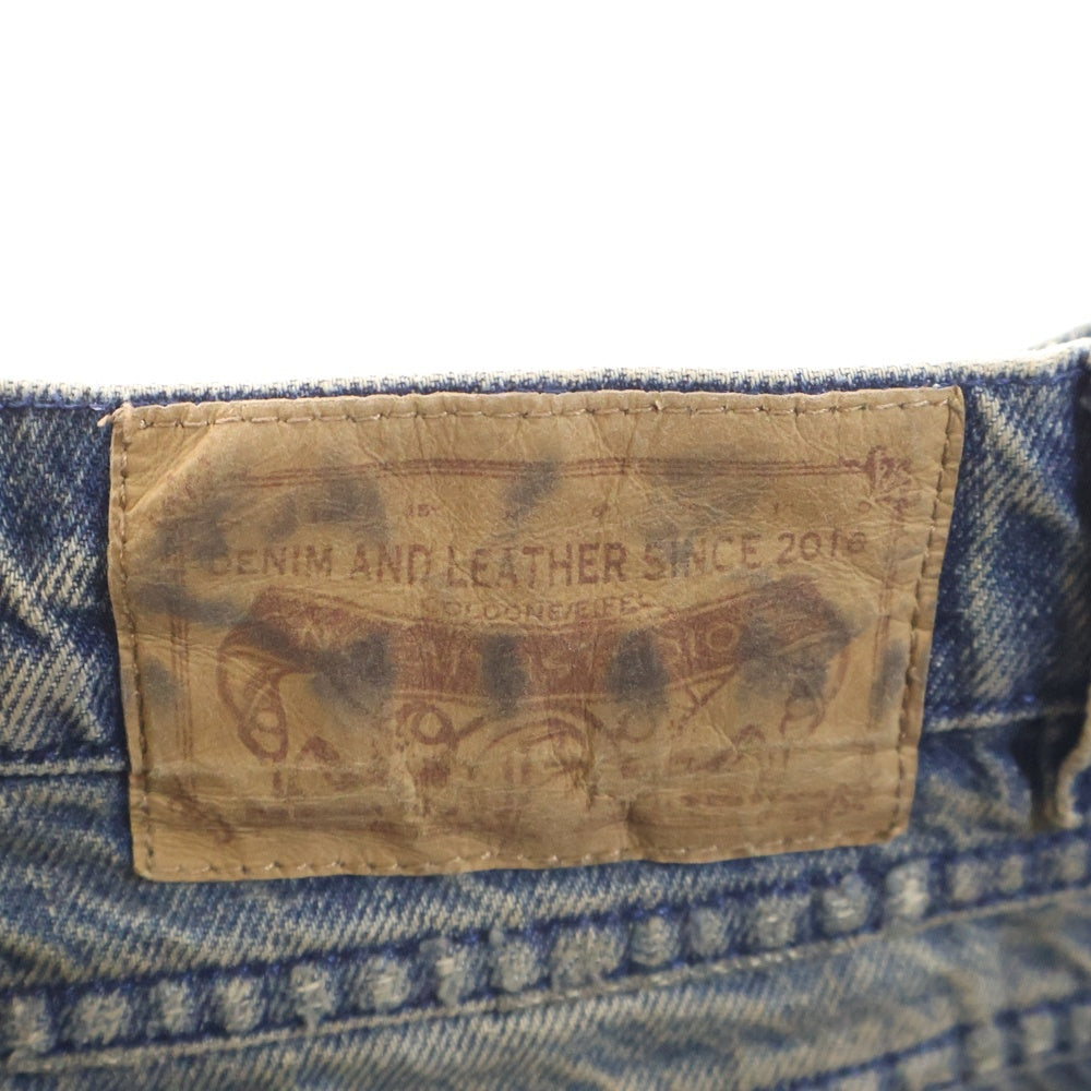 NO/FAITH STUDIOS(ノーフェイスストゥディオス) WAVE HEAVY DENIM ウェーブ ヘビー ストレートダメージデニムパンツ ジーンズ インディゴ V294 465-45