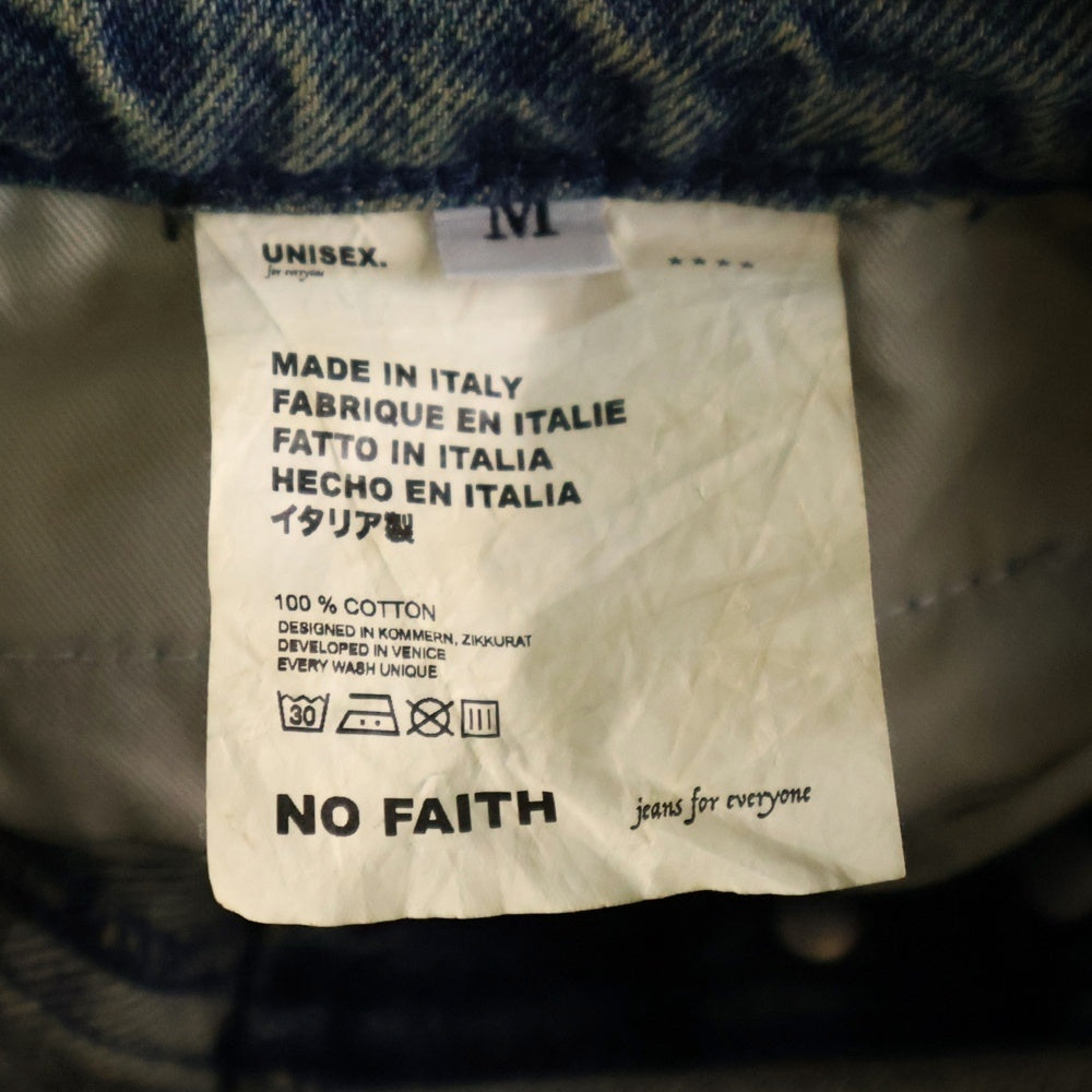 NO/FAITH STUDIOS(ノーフェイスストゥディオス) WAVE HEAVY DENIM ウェーブ ヘビー ストレートダメージデニムパンツ ジーンズ インディゴ V294 465-45