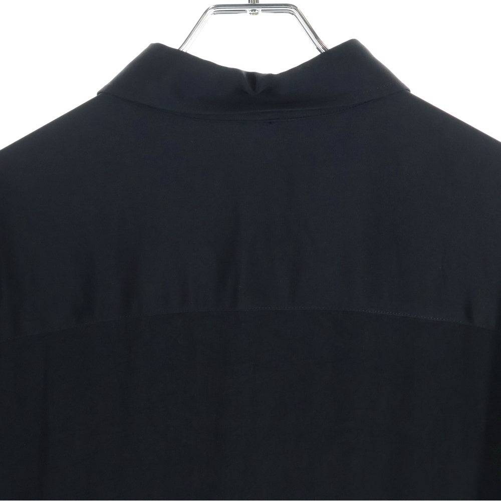 Ground Y(グラウンドワイ) アクリル アシンメトリー ドレープ ロング 長袖シャツ ブラック GA-B24-500