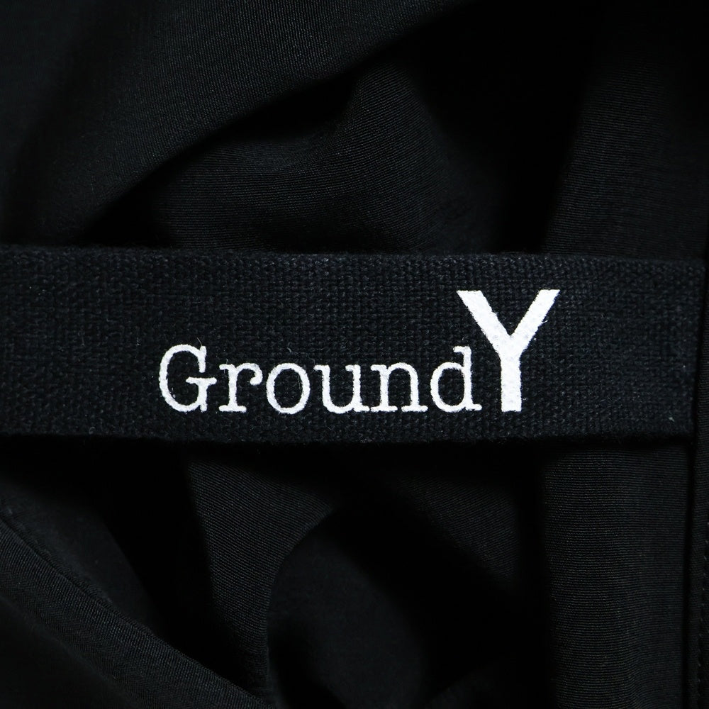 Ground Y(グラウンドワイ) アクリル アシンメトリー ドレープ ロング 長袖シャツ ブラック GA-B24-500