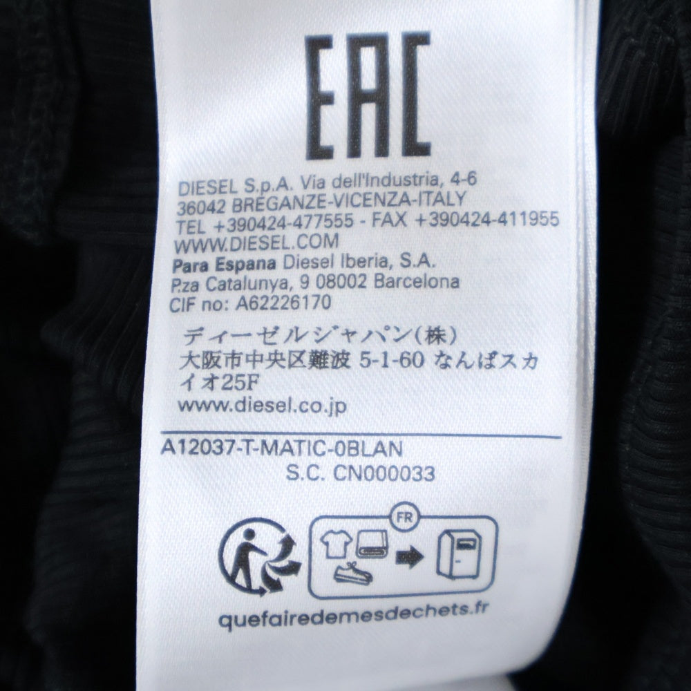 DIESEL(ディーゼル) T-MATIC TANK TOP ネックレス付き クルーネック カットソー 半袖Tシャツ レディース ブラック A12037 0BLAN