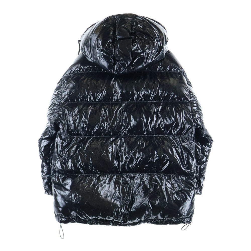 DIESEL(ディーゼル) バックプリントデザイン ダブルポケット フーデッド ジップアップ ダウンジャケット ブラック 00SXC1-W-ALLA