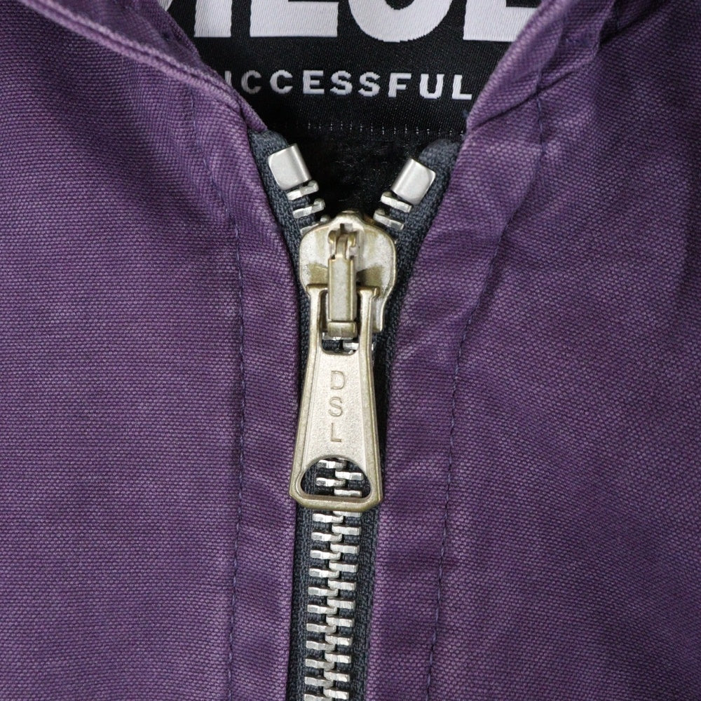 DIESEL(ディーゼル) ロゴデザインジップアップ フーデッド ボアジャケット パープル A04742