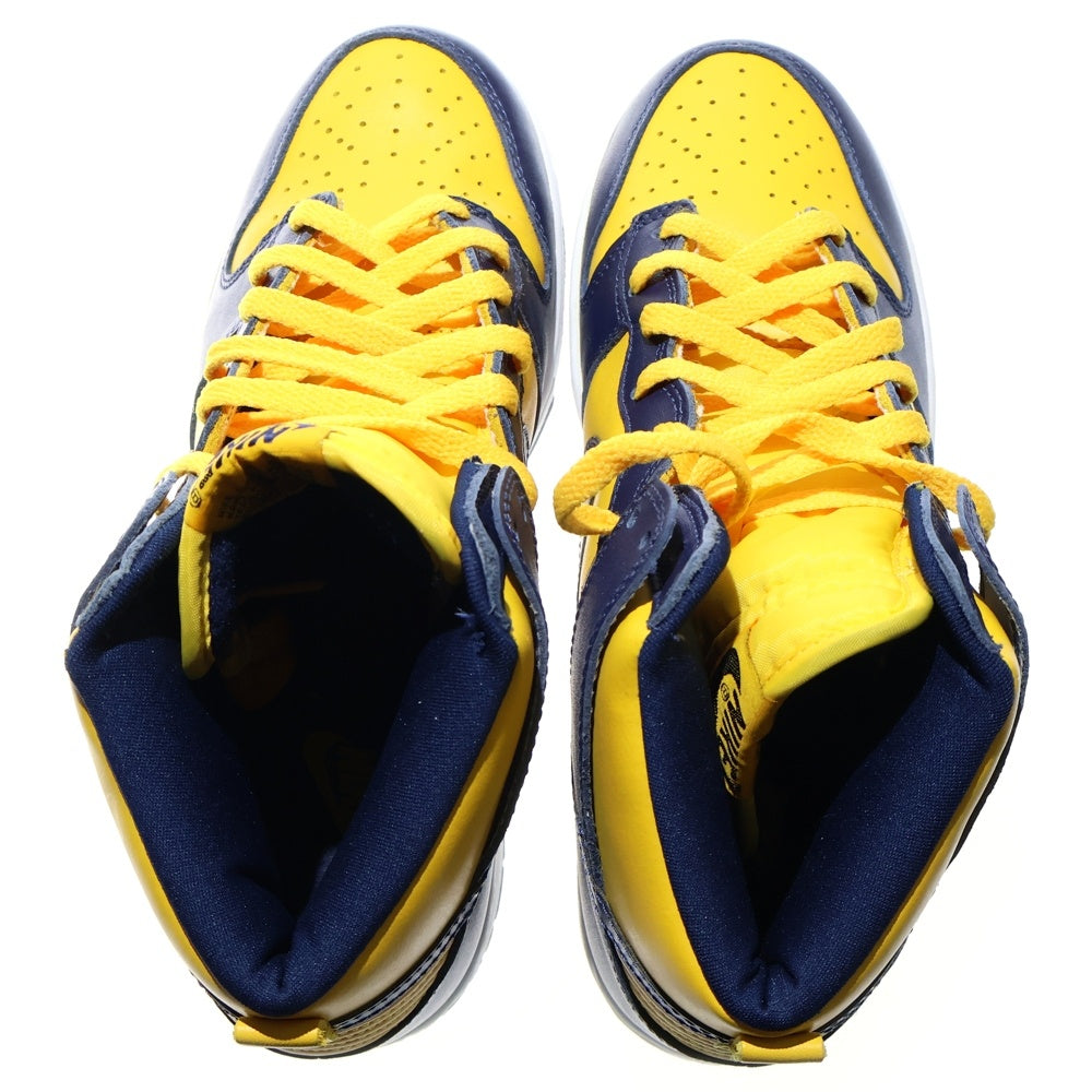 NIKE(ナイキ) 【観賞用 1998年製】 DUNK HIGH MICHIGAN ダンク ハイカットスニーカー ミシガン イエロー/ネイビー US9/27cm 630335-471