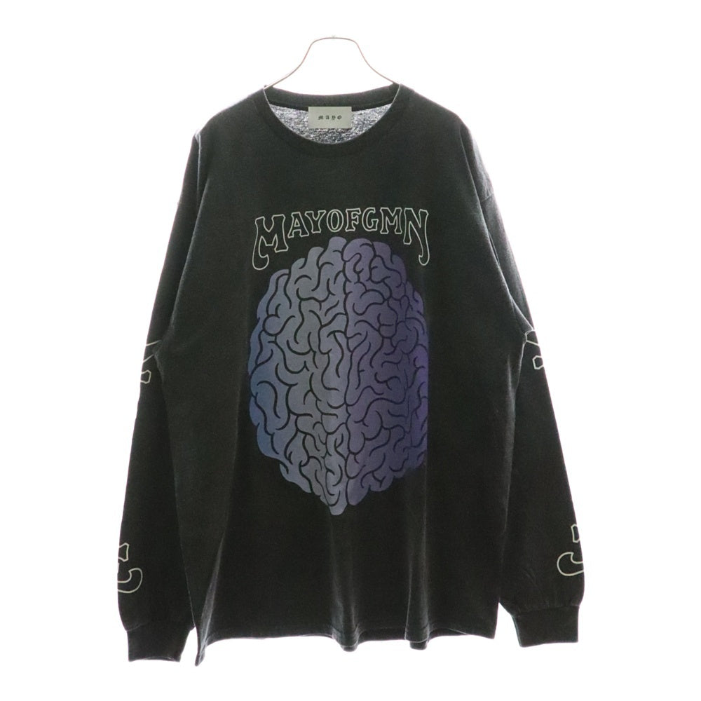 MAYO(メイヨー) BRAIN LONG SLEEVE TEE ブレインプリント 長袖Tシャツ カットソー ブラック