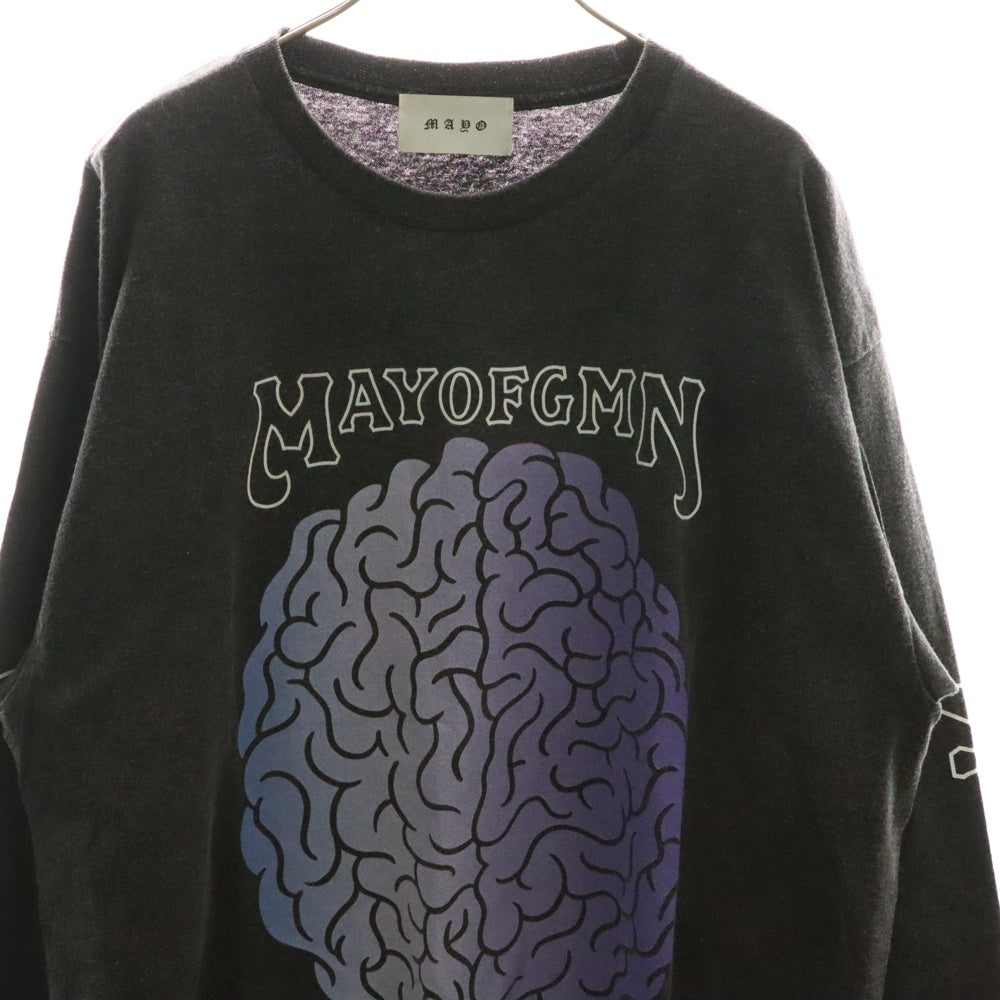 MAYO(メイヨー) BRAIN LONG SLEEVE TEE ブレインプリント 長袖Tシャツ カットソー ブラック