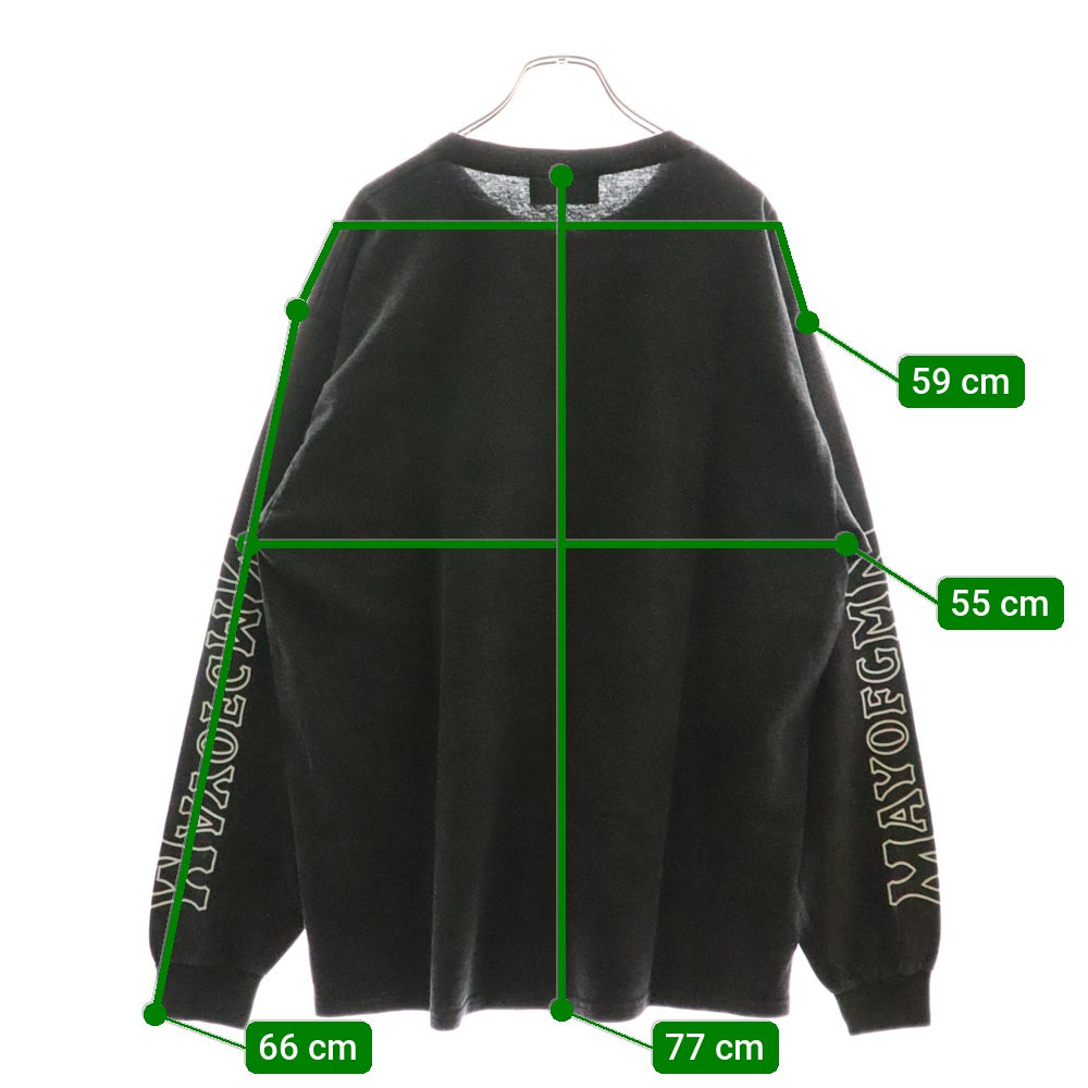 MAYO(メイヨー) BRAIN LONG SLEEVE TEE ブレインプリント 長袖Tシャツ カットソー ブラック