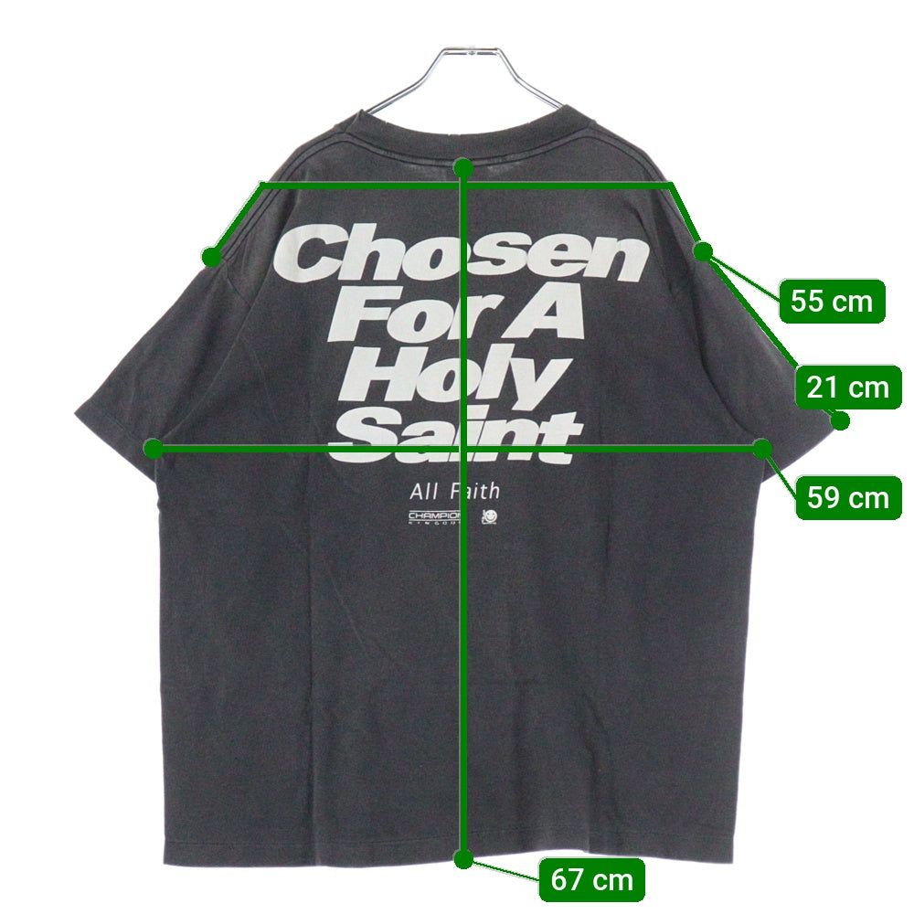 SAINT MICHAEL(セントマイケル) 24AW ETERNAL ヴィンテージデザイン プリント 半袖Tシャツ カットソー グレー SM-YS1-0000-004