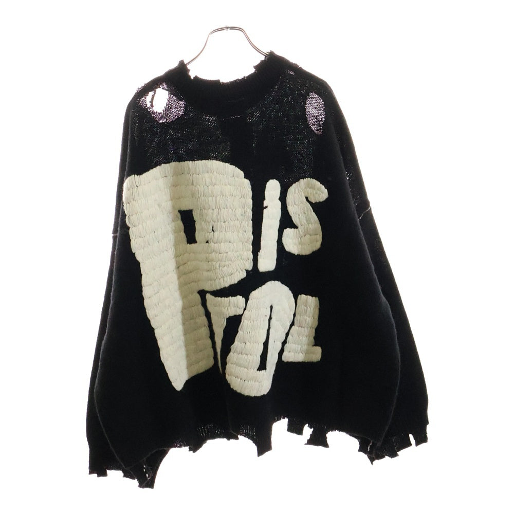 SAINT MICHAEL(セントマイケル) 24AW ×Sex Pistols SP CREW KNT I AM A セックスピストルズ クルーネック ニット セーター ブラック SM-YS1-0000-C24