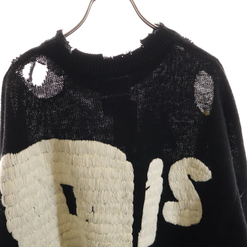 SAINT MICHAEL(セントマイケル) 24AW ×Sex Pistols SP CREW KNT I AM A セックスピストルズ クルーネック ニット セーター ブラック SM-YS1-0000-C24
