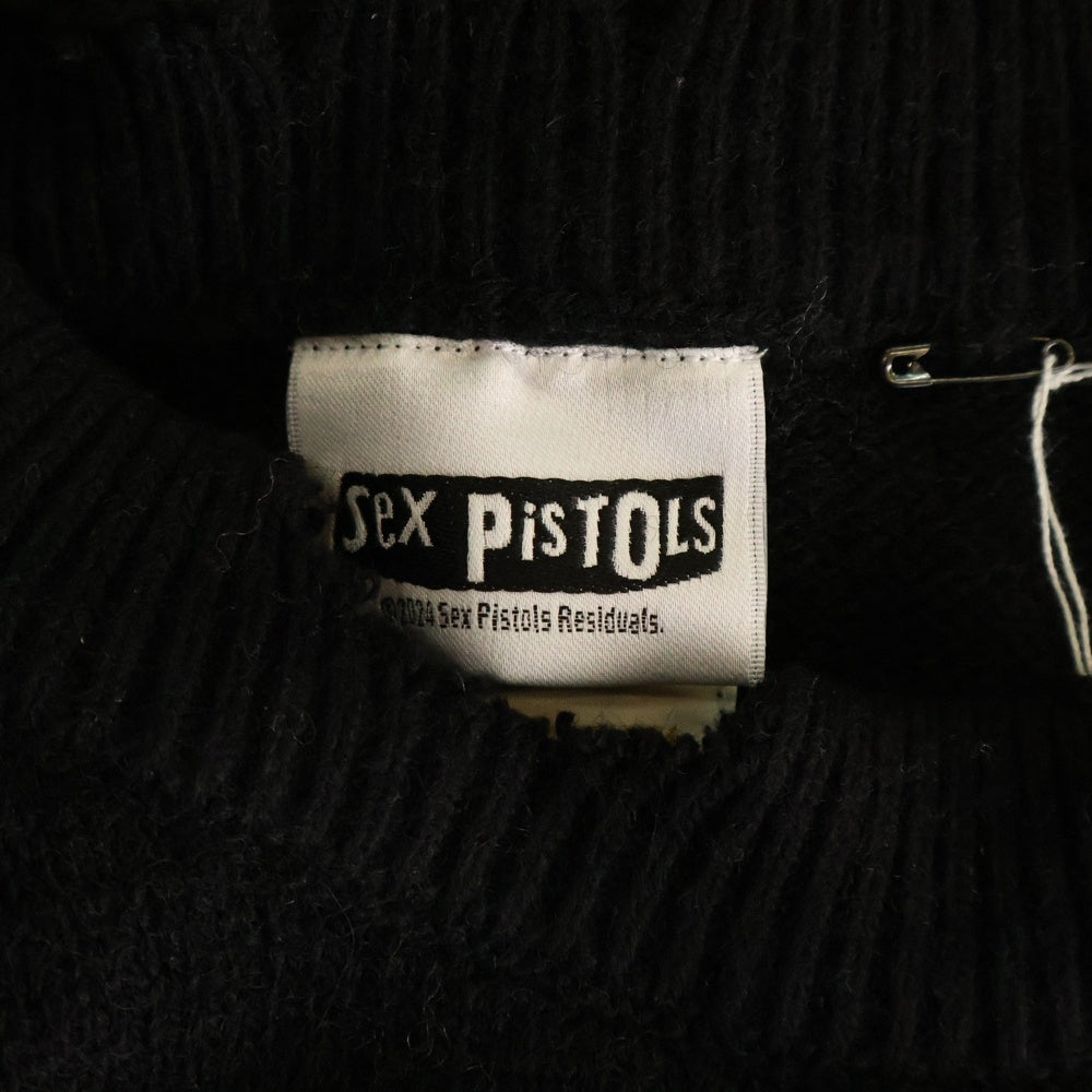 SAINT MICHAEL(セントマイケル) 24AW ×Sex Pistols SP CREW KNT I AM A セックスピストルズ クルーネック ニット セーター ブラック SM-YS1-0000-C24