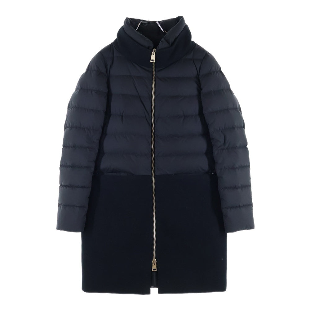 HERNO(ヘルノ) ウール切り替え ジップアップダウンジャケット ブラック P10239D-39601-9300
