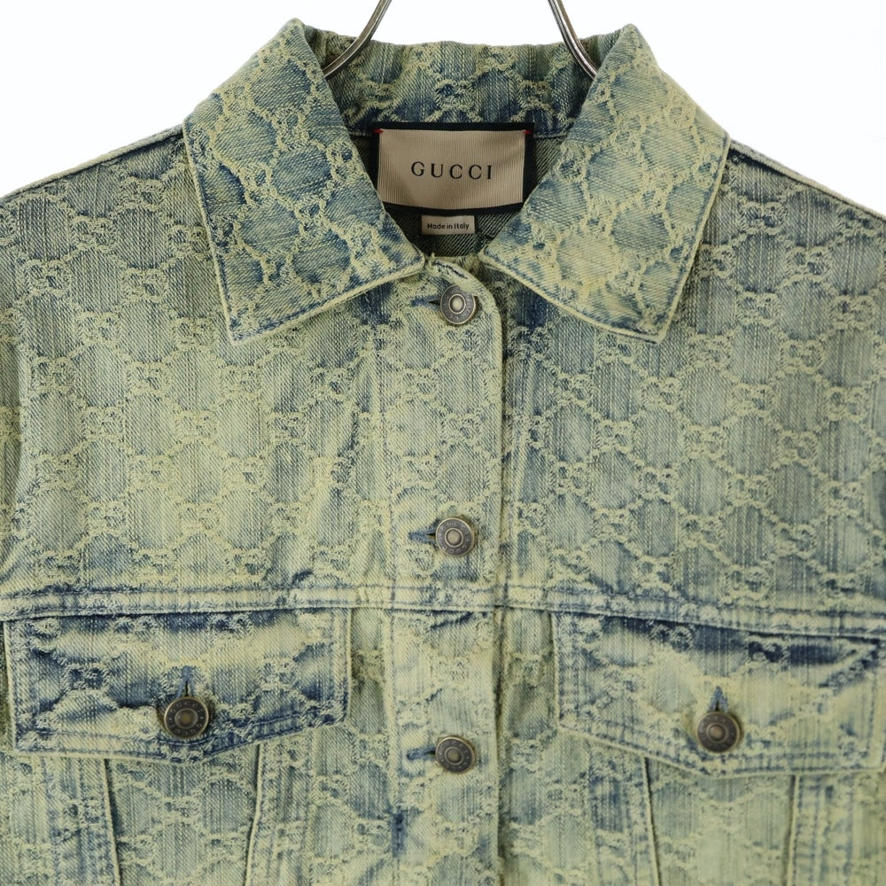 GUCCI(グッチ) 22AW JACQUARD DENIM JACKET ジャガード デニムジャケット Gジャン インディゴ 678791 XDBOK