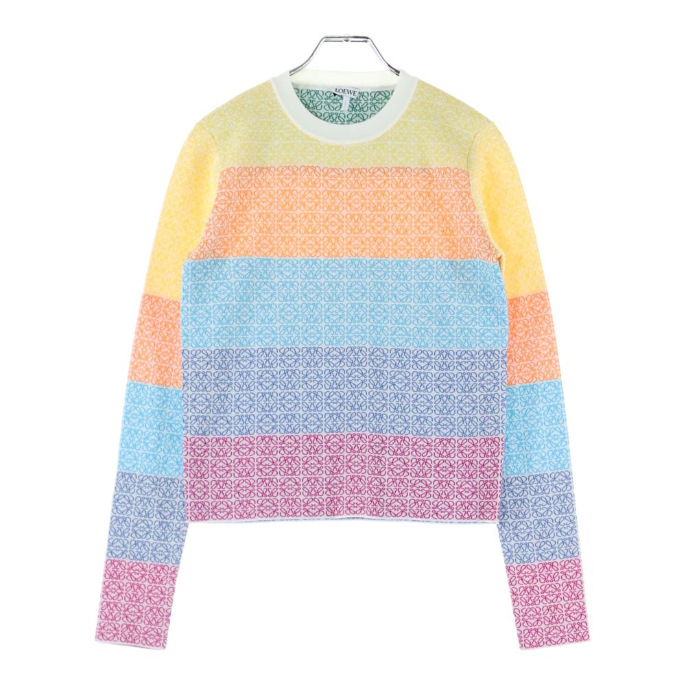 LOEWE ロエベ 青白ストライプ アナグラム モヘア ニット S LOEWE ロエベ 青白ストライプ アナグラム モヘア ニット S