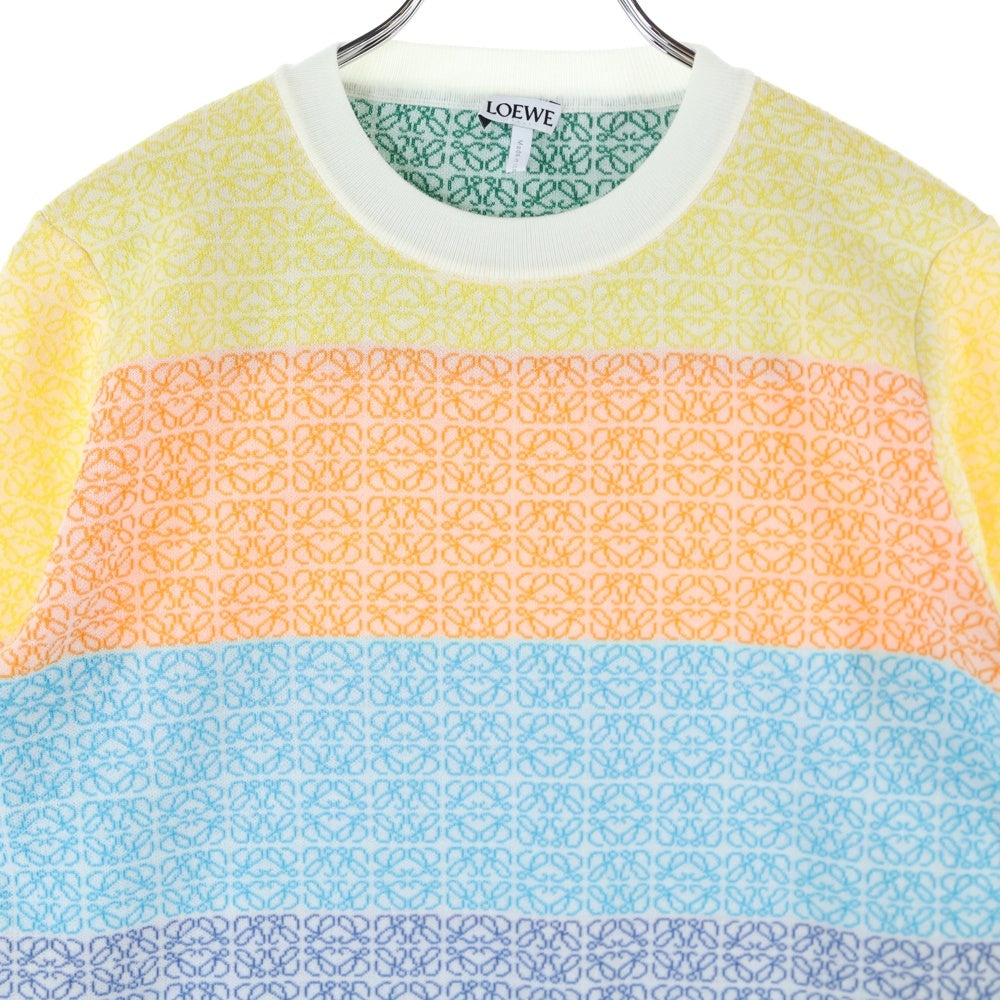 LOEWE(ロエベ) 22AW ANAGRAM JACQUARD SWEATER アナグラム ジャガード クルーネックニットセーター レディース マルチカラー S359Y14KAO