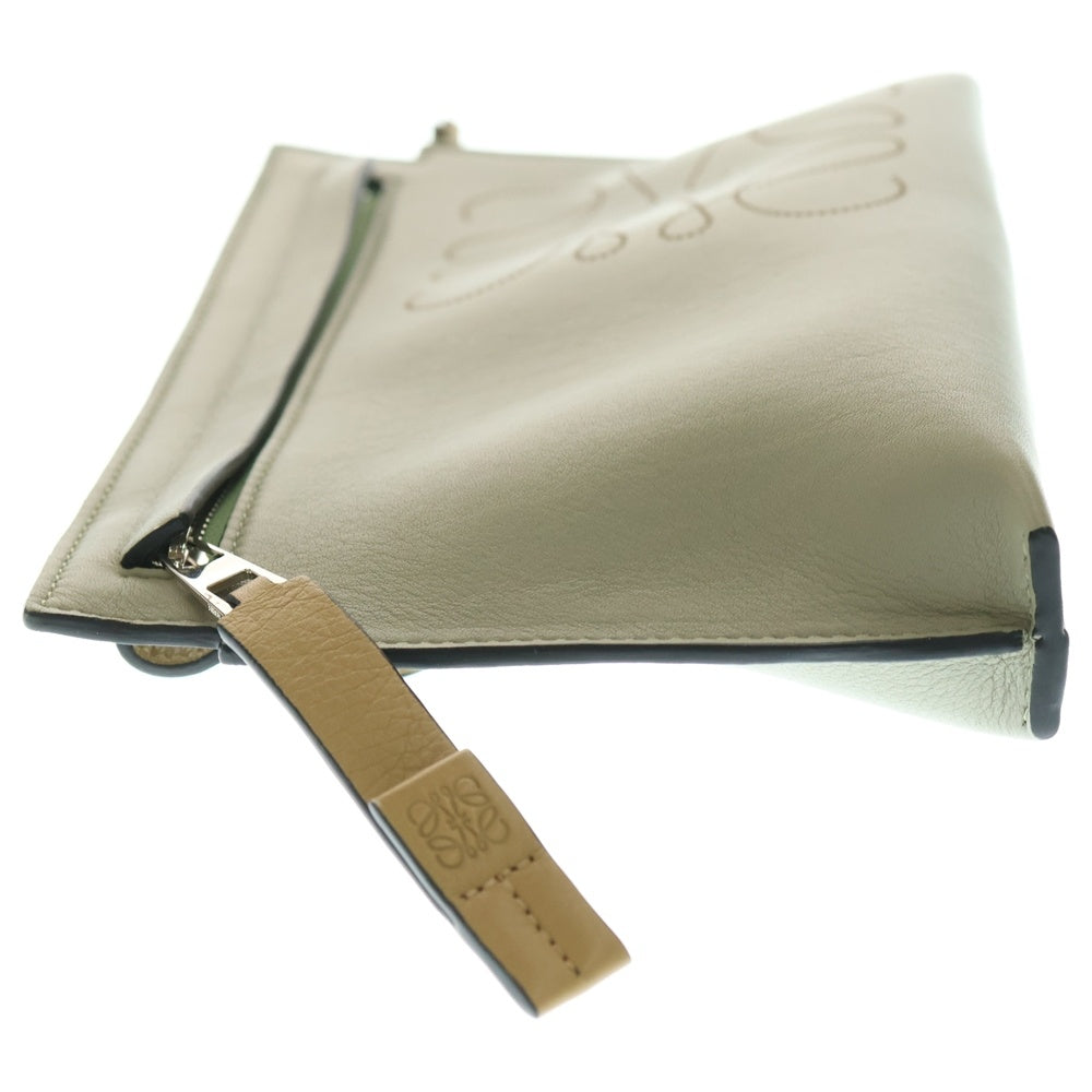 LOEWE(ロエベ) MINI T POUCH IN CLASSIC CALFSKIN ミニ ティー レザーポーチ イン クラシック カーフスキン グレー C500M38X01