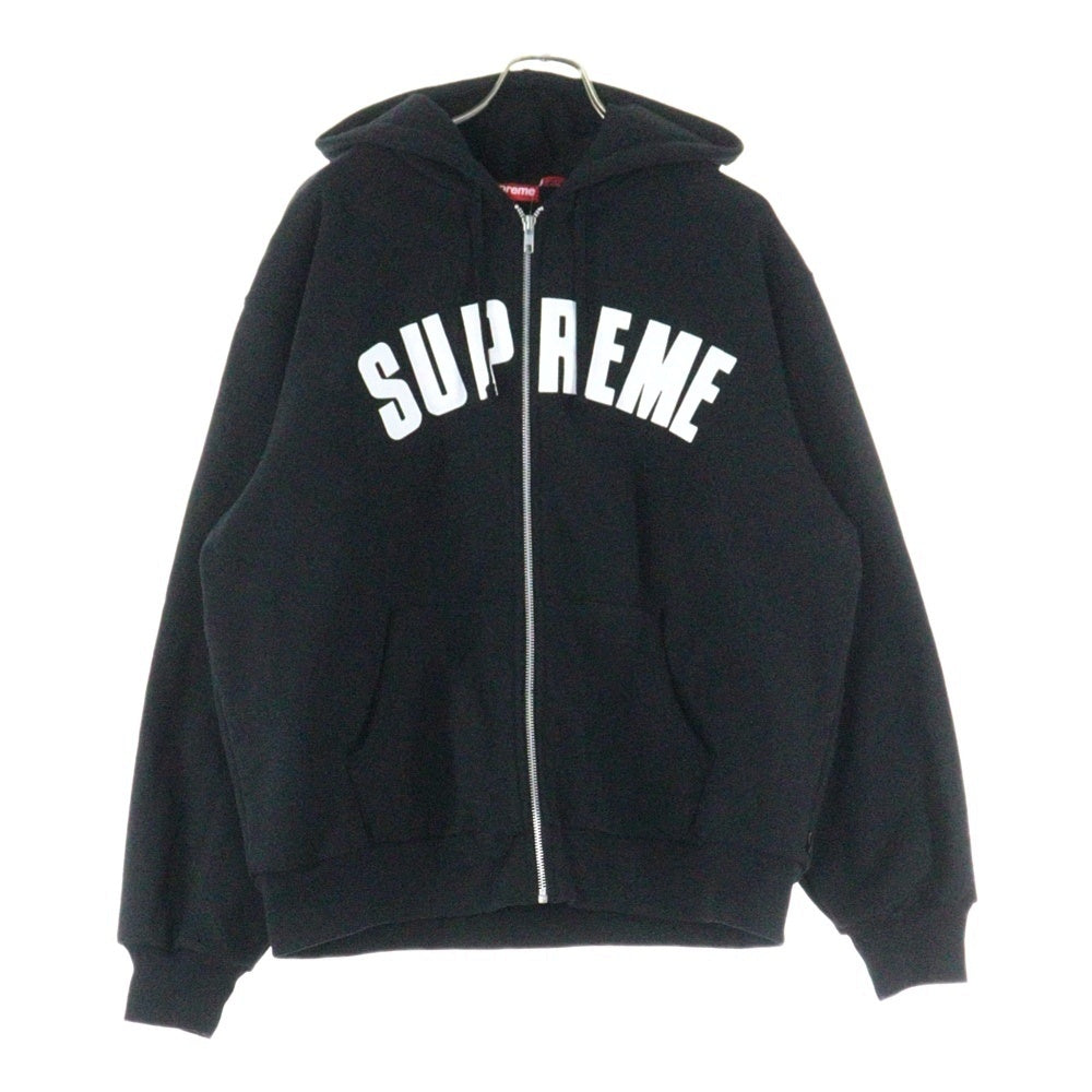 SUPREME(シュプリーム) 24AW Arc Thermal Zip Up Hooded Sweatshirt アーチロゴ サーマルジップフーディー パーカー ブラック/ホワイト