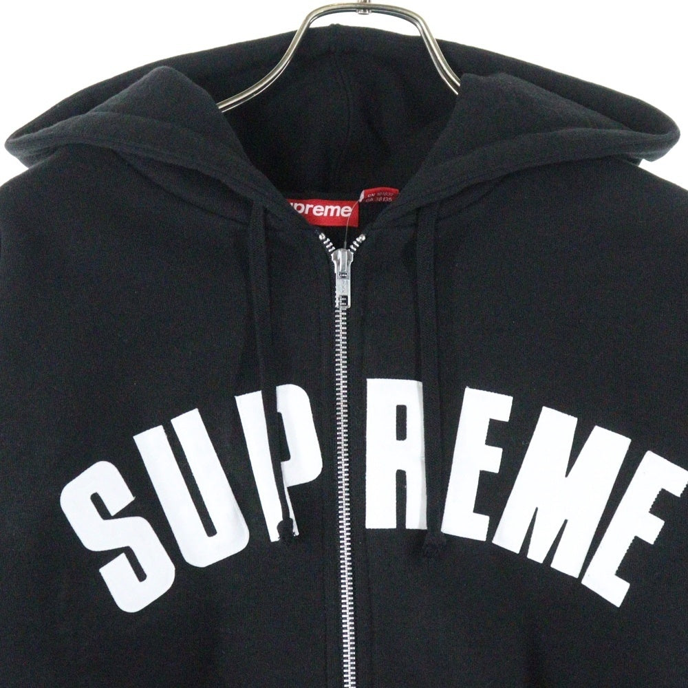 SUPREME(シュプリーム) 24AW Arc Thermal Zip Up Hooded Sweatshirt アーチロゴ サーマルジップフーディー パーカー ブラック/ホワイト