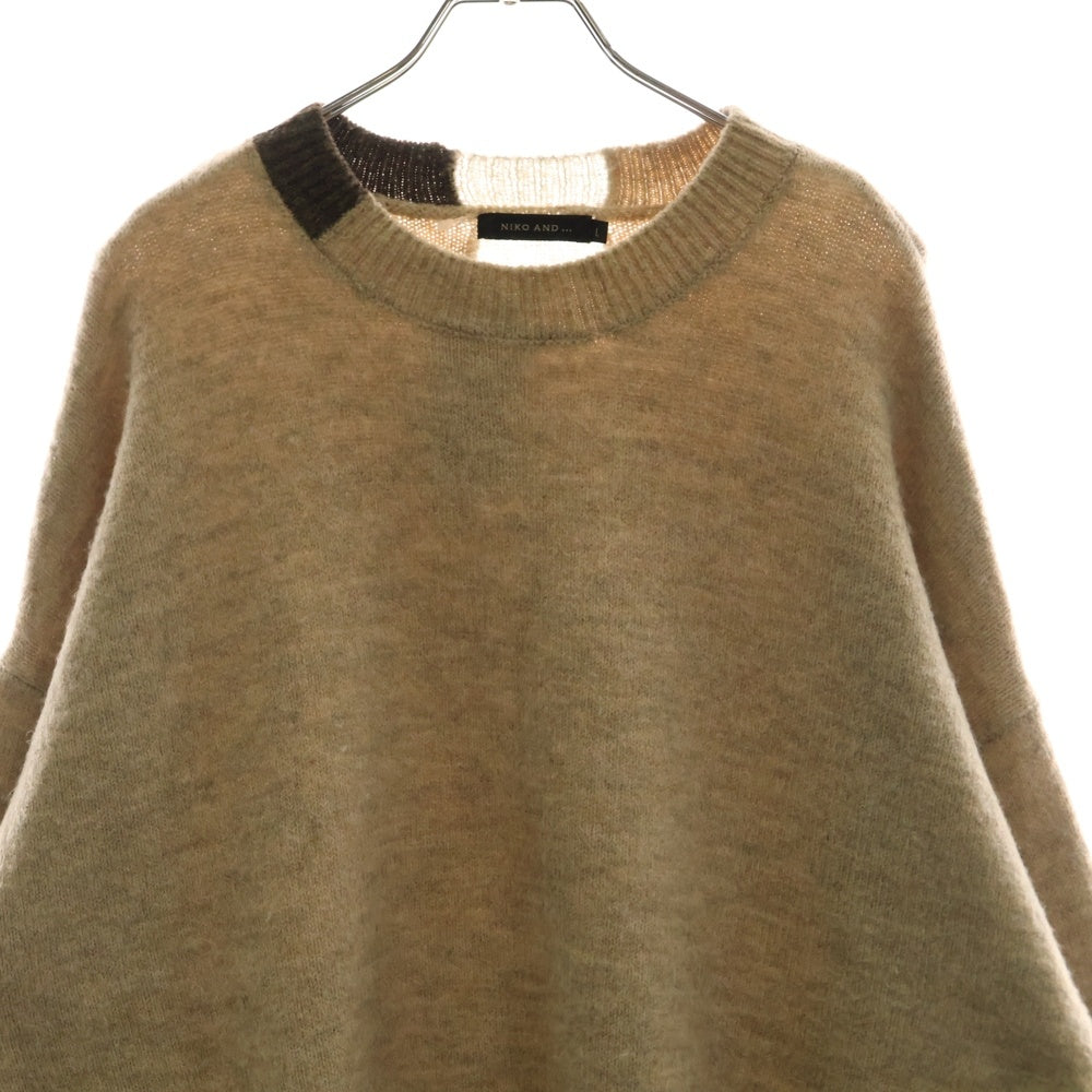 niko and(ニコアンド) ポイントカラーニット 長袖クルーネックセーター ベージュ 166936