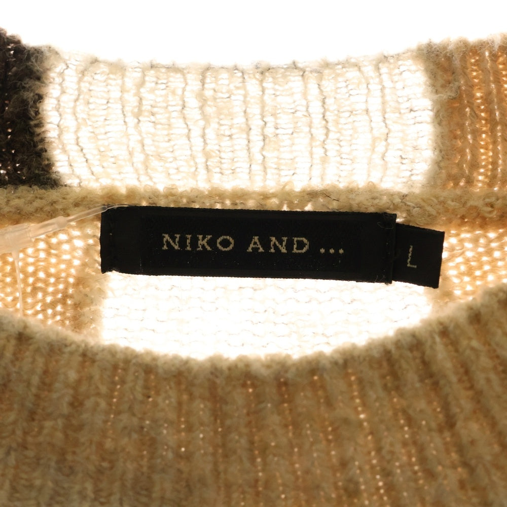 niko and(ニコアンド) ポイントカラーニット 長袖クルーネックセーター ベージュ 166936