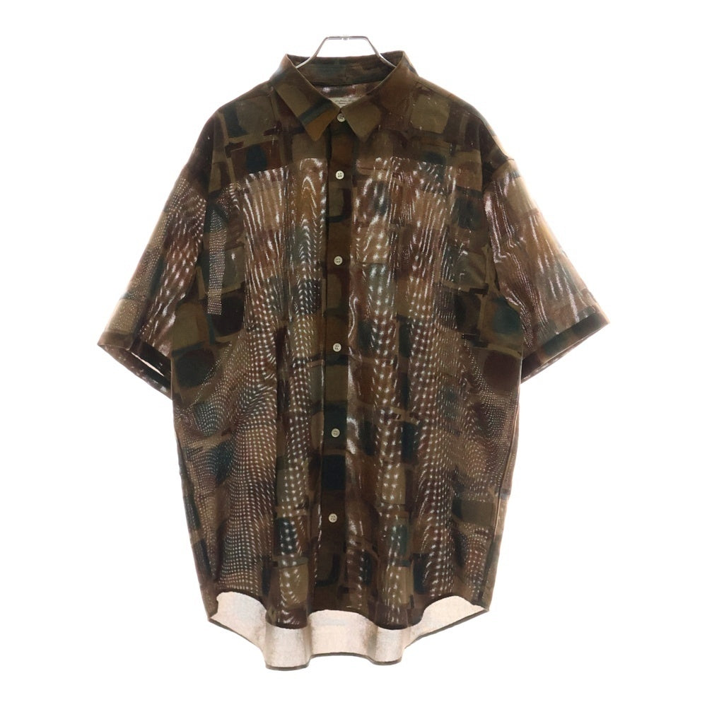JOURNAL STANDARD(ジャーナルスタンダード) EVALET MESH PATTERN S/S SHIRT メッシュ 総柄半袖シャツ ブラウン