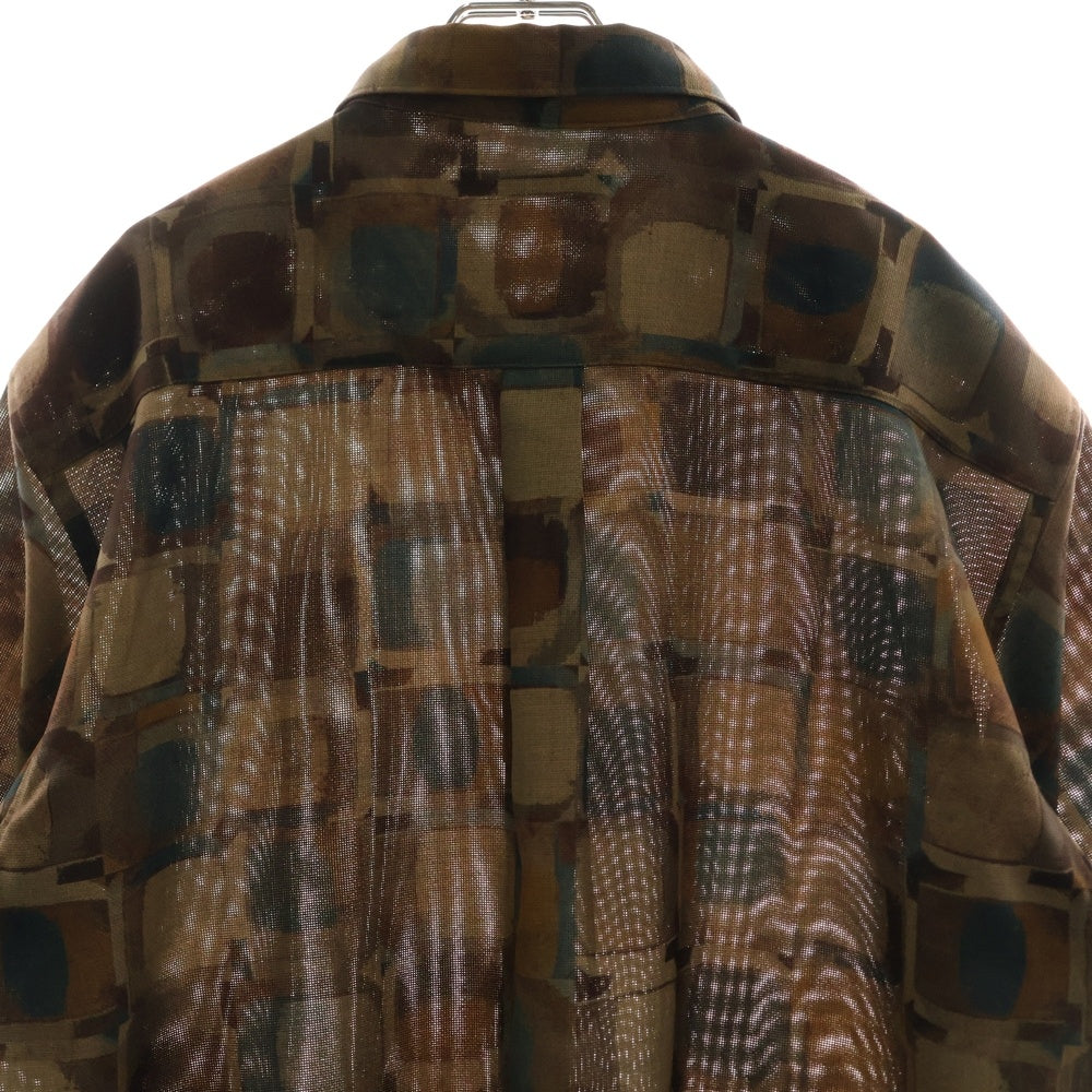 JOURNAL STANDARD(ジャーナルスタンダード) EVALET MESH PATTERN S/S SHIRT メッシュ 総柄半袖シャツ ブラウン