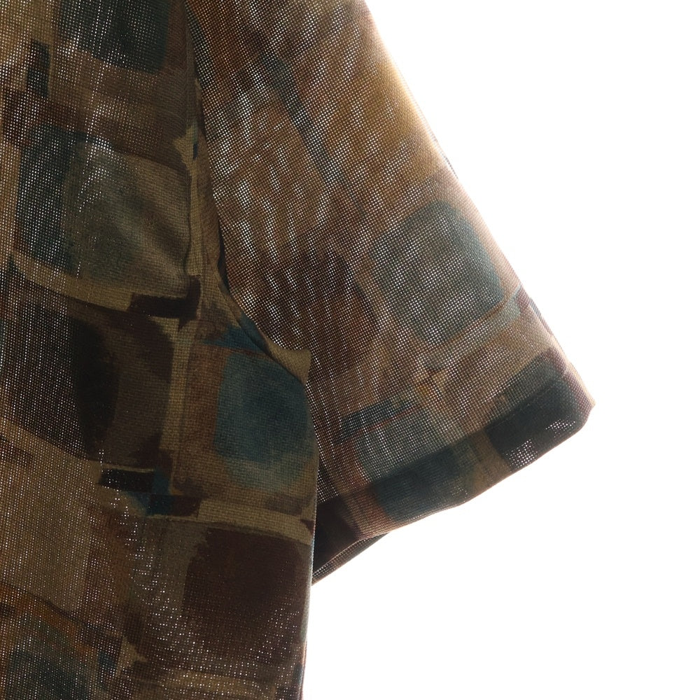 JOURNAL STANDARD(ジャーナルスタンダード) EVALET MESH PATTERN S/S SHIRT メッシュ 総柄半袖シャツ ブラウン