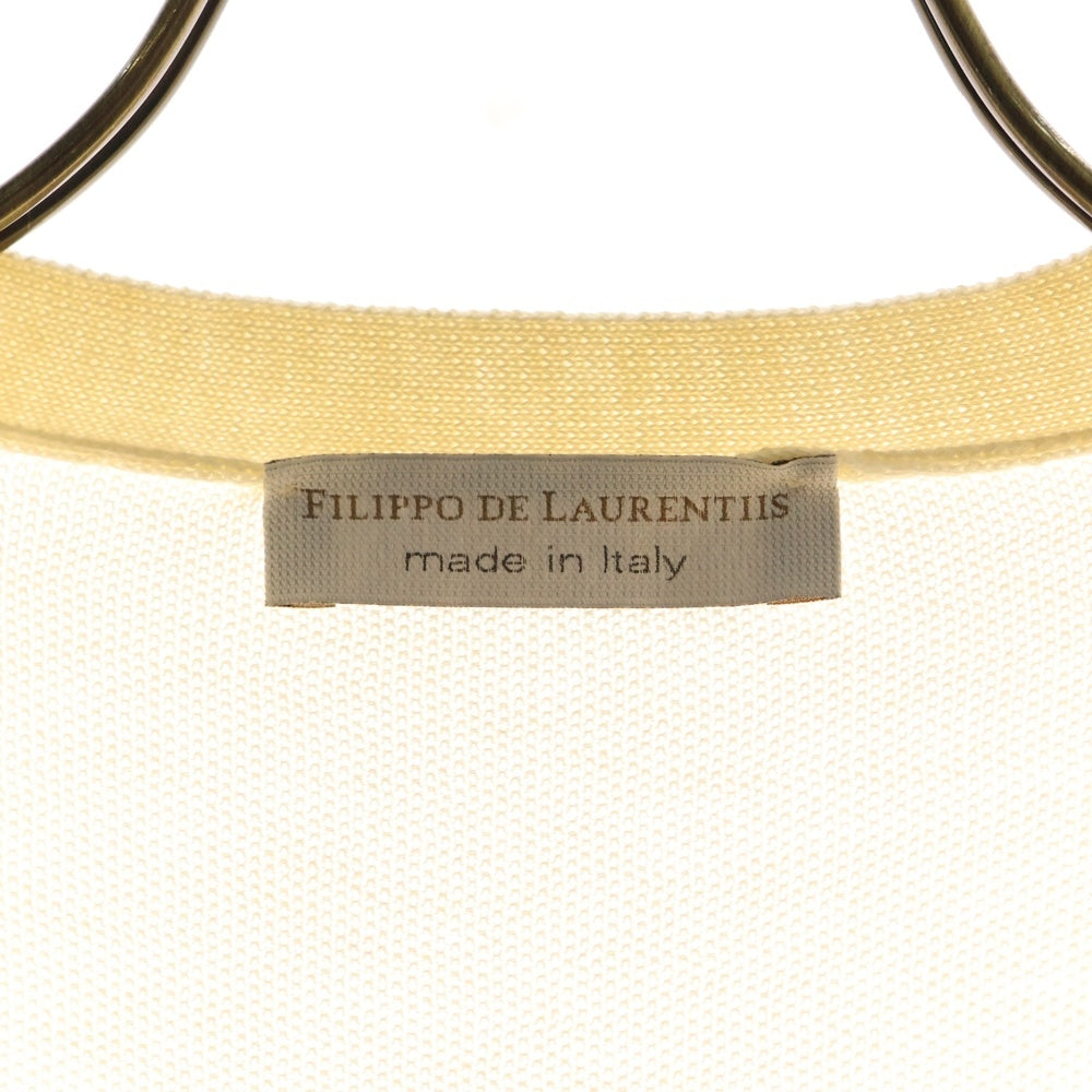 FILIPPO DE LAURENTIIS(フィリッポ デ ローレンティス) 半袖コットンカーディガン レディース アイボリー AFA2829555